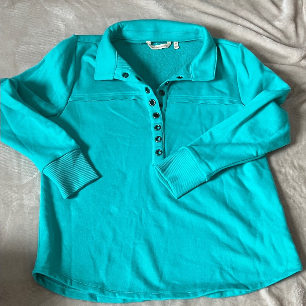 Soft Surroundings Teal Knit Top